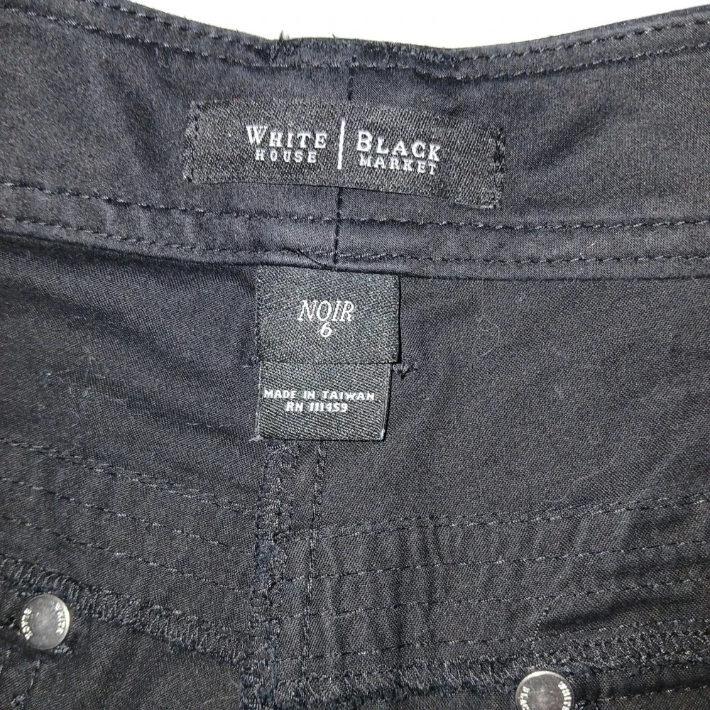 White House‎ Black Market Noir Ankle Pants Women's Size 6 Black Zippers - Picture 5 of 8